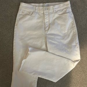 Loft kick crop white jeans.